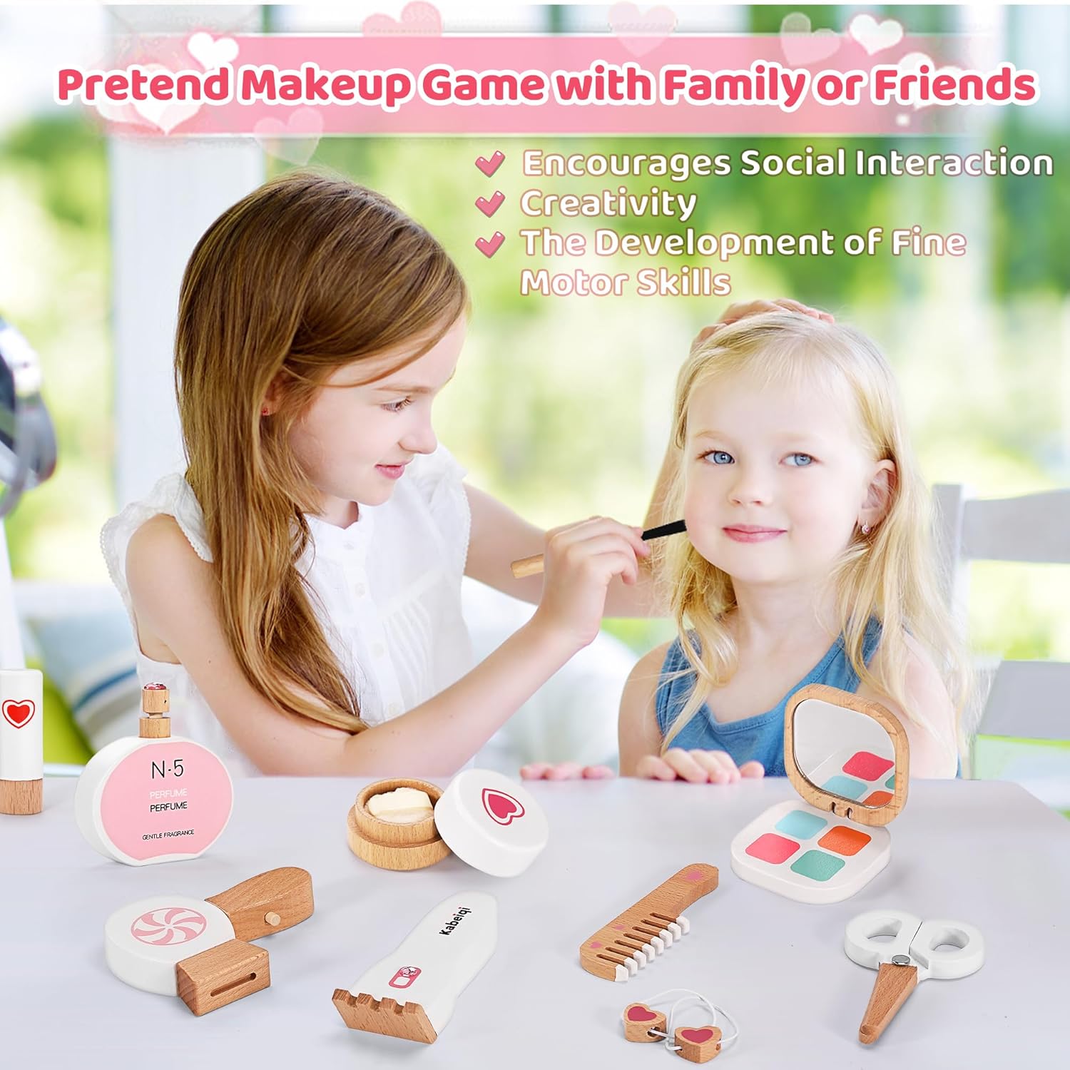 16 Pack Wooden Makeup Toy Set