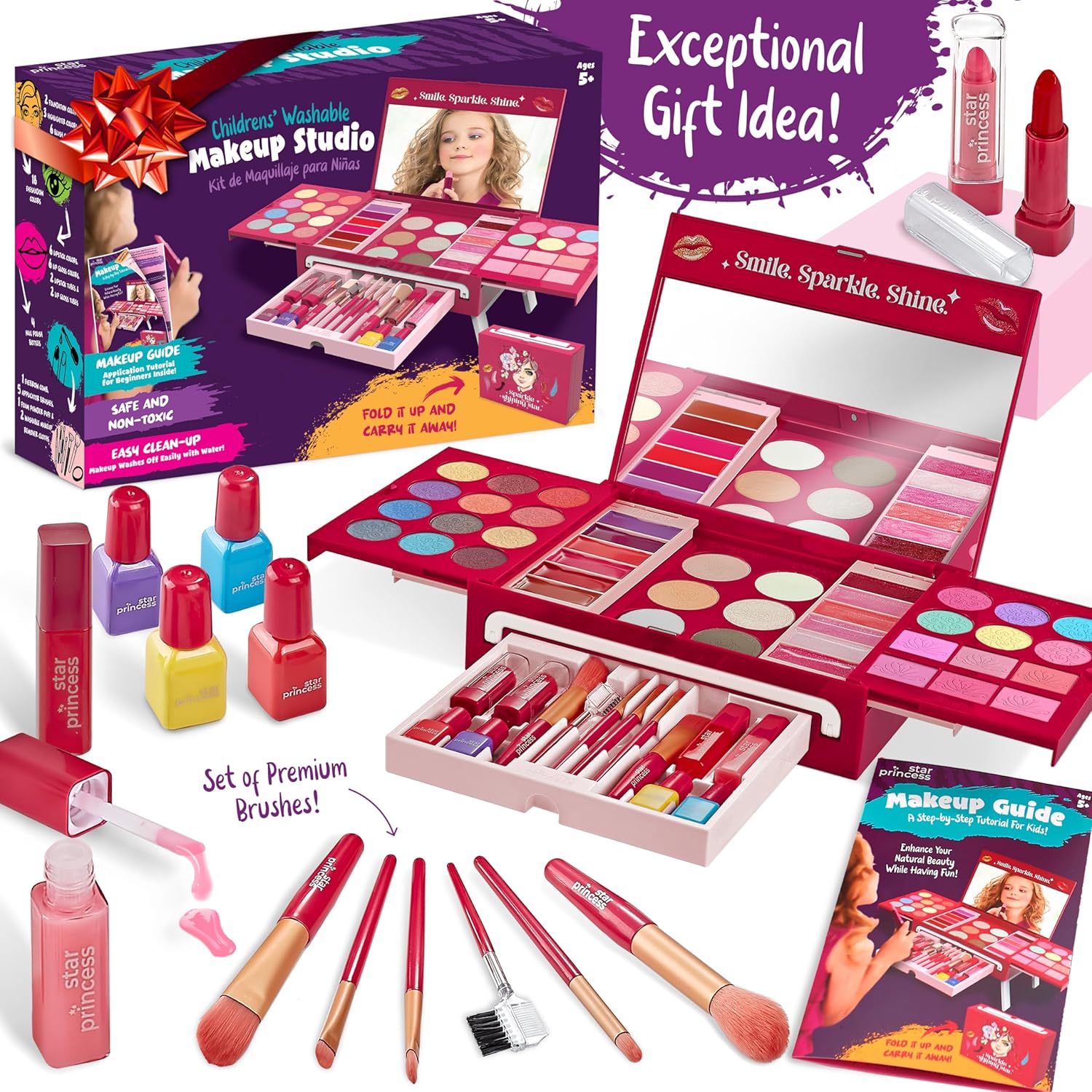 Girls Kids Makeup Set, Non-toxic Washable