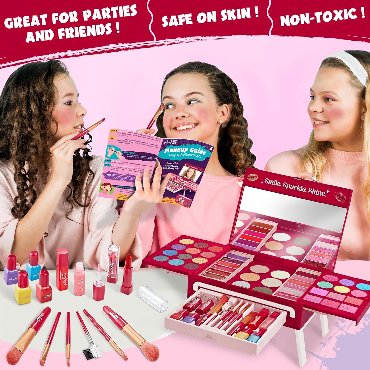 Girls Kids Makeup Set, Non-toxic Washable