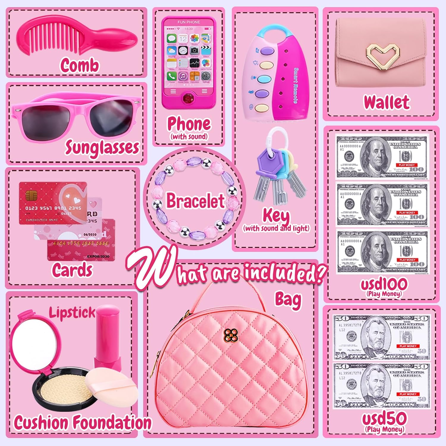 Little Girl Wallet with Makeup Set