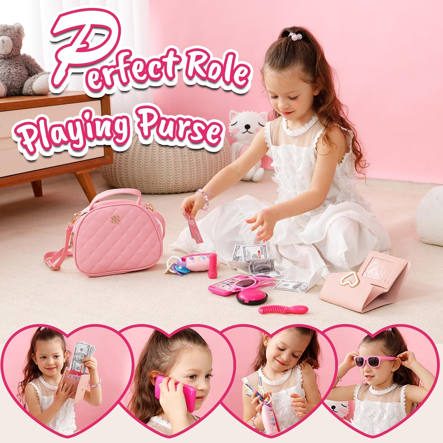 Little Girl Wallet with Makeup Set