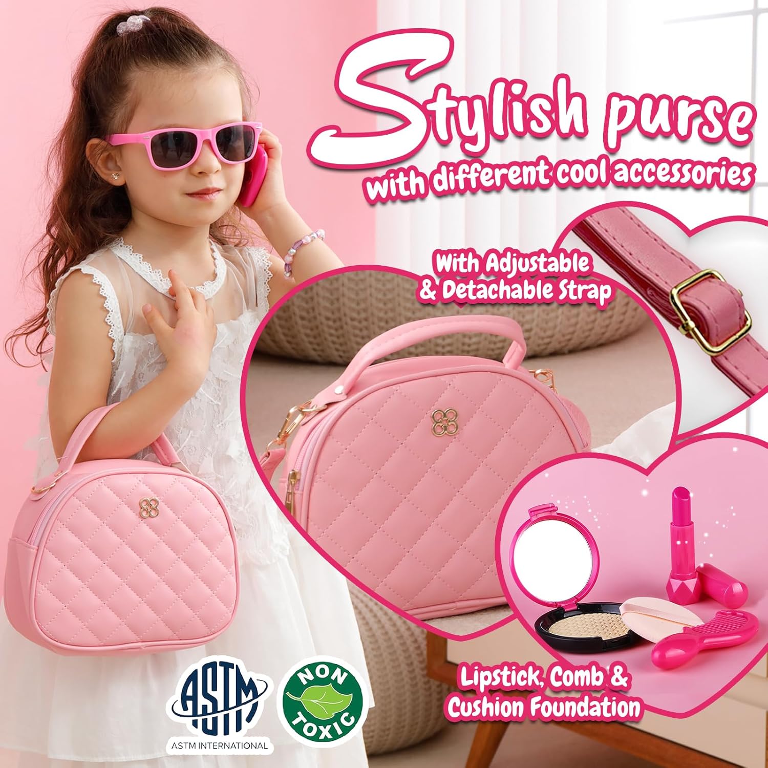 Little Girl Wallet with Makeup Set