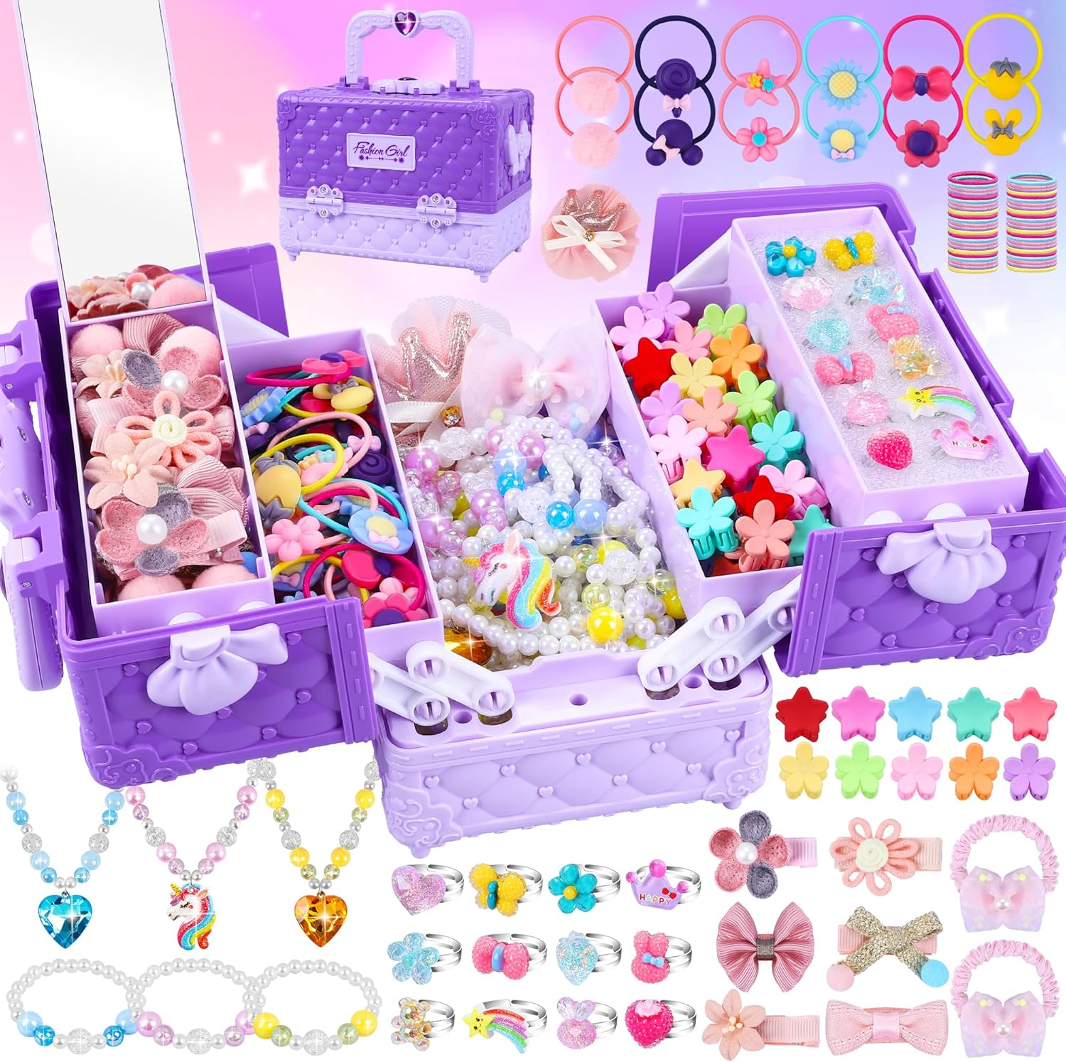 Girls Jewelry Toys, 172 Pieces Gemstone Set