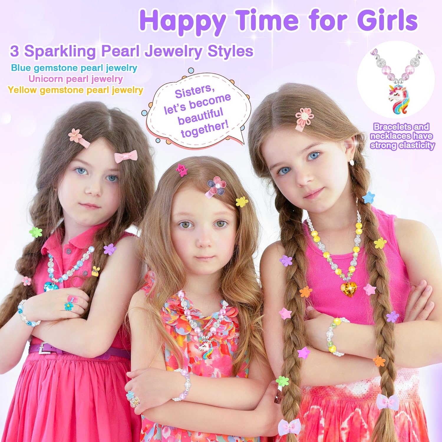Girls Jewelry Toys, 172 Pieces Gemstone Set