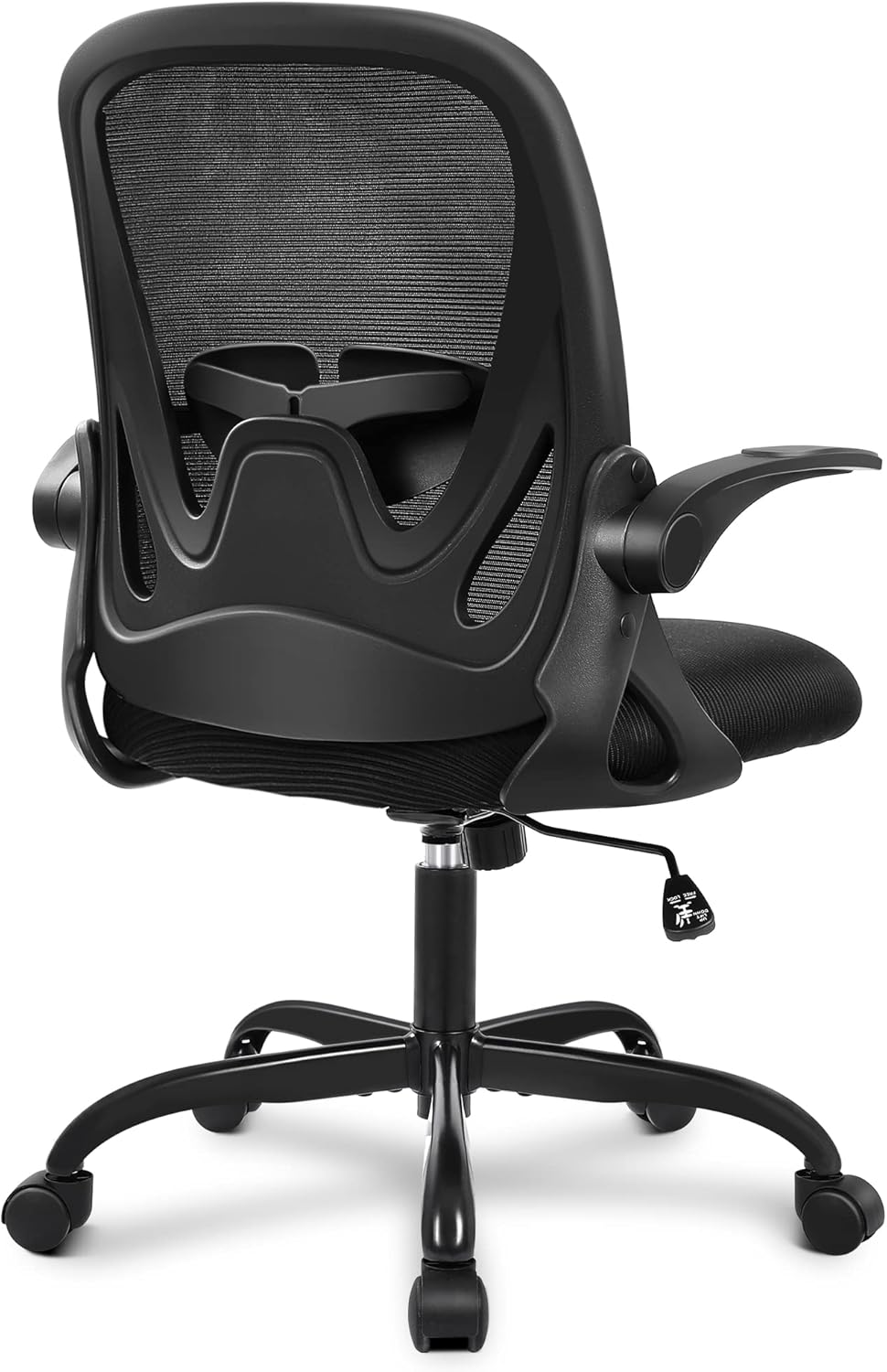 Primy Office Chair Ergonomic Desk Chair with Flip Armrests Swivel Breathable Desk Mesh Computer Chair with Adjustable Lumbar Support and Height for Conference Room (Black)