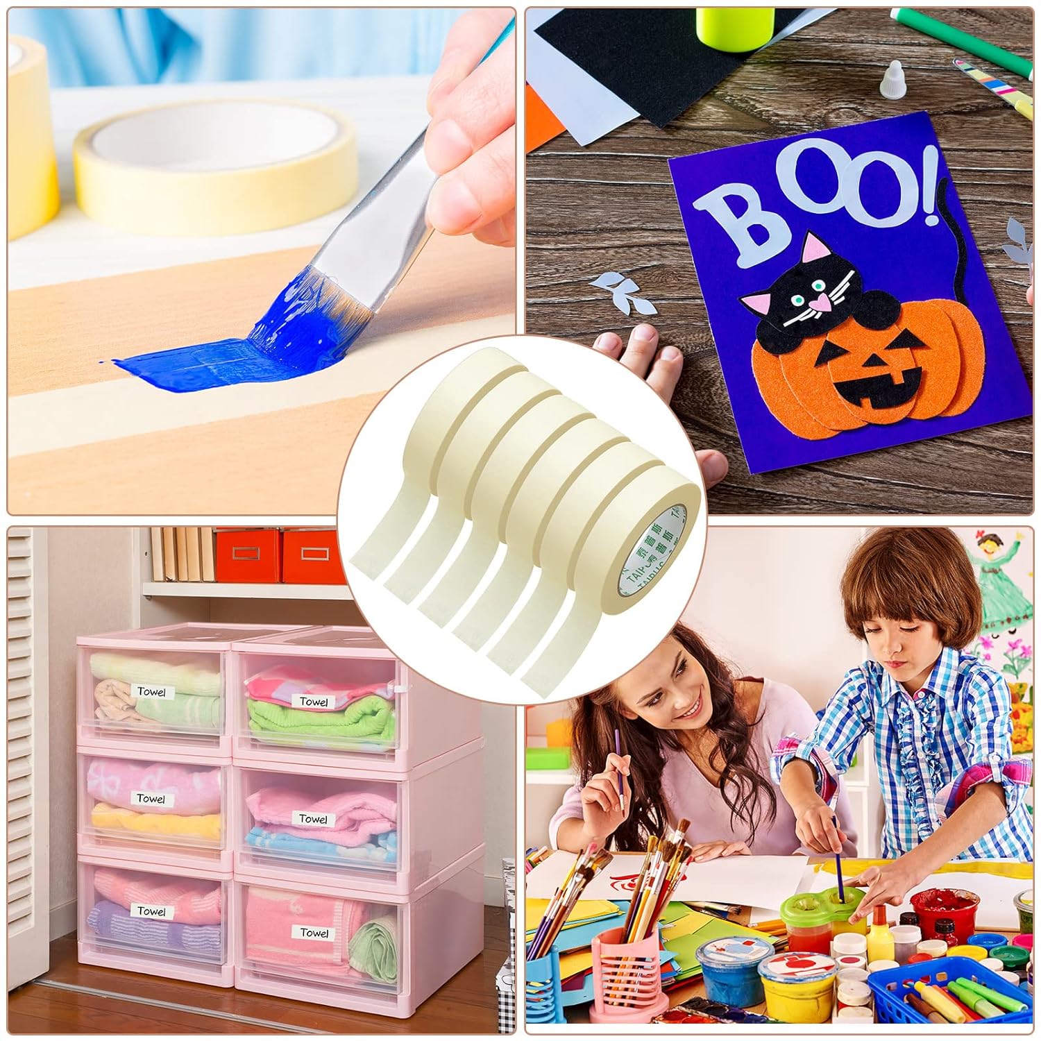 30 Pack Masking Tape, 0.8 inch, 55 Yds