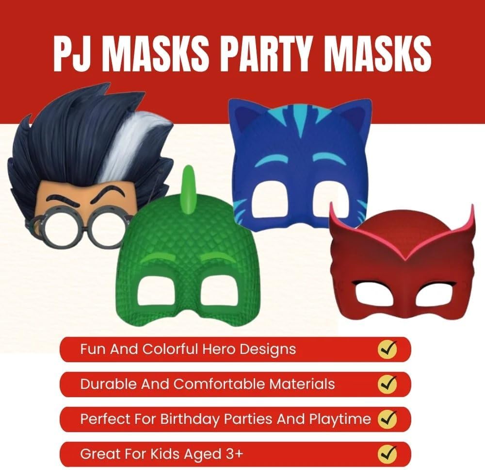 8 Pack Mixed Color Party Masks