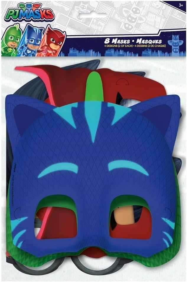 8 Pack Mixed Color Party Masks