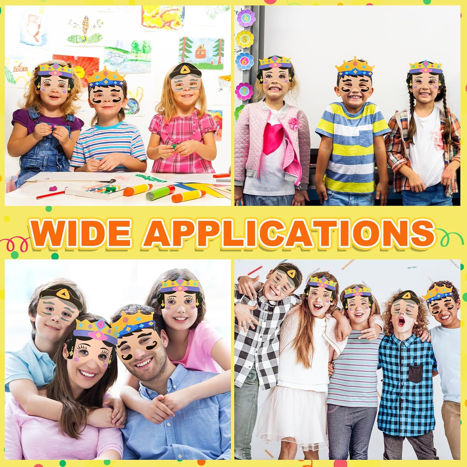 24 Pack Kids Purim Masks