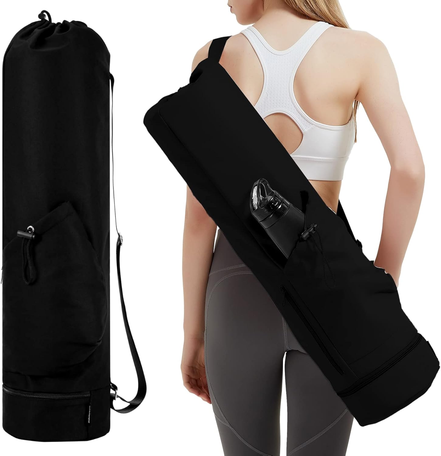 Yoga Mat Bag with Water Bottle Pocket