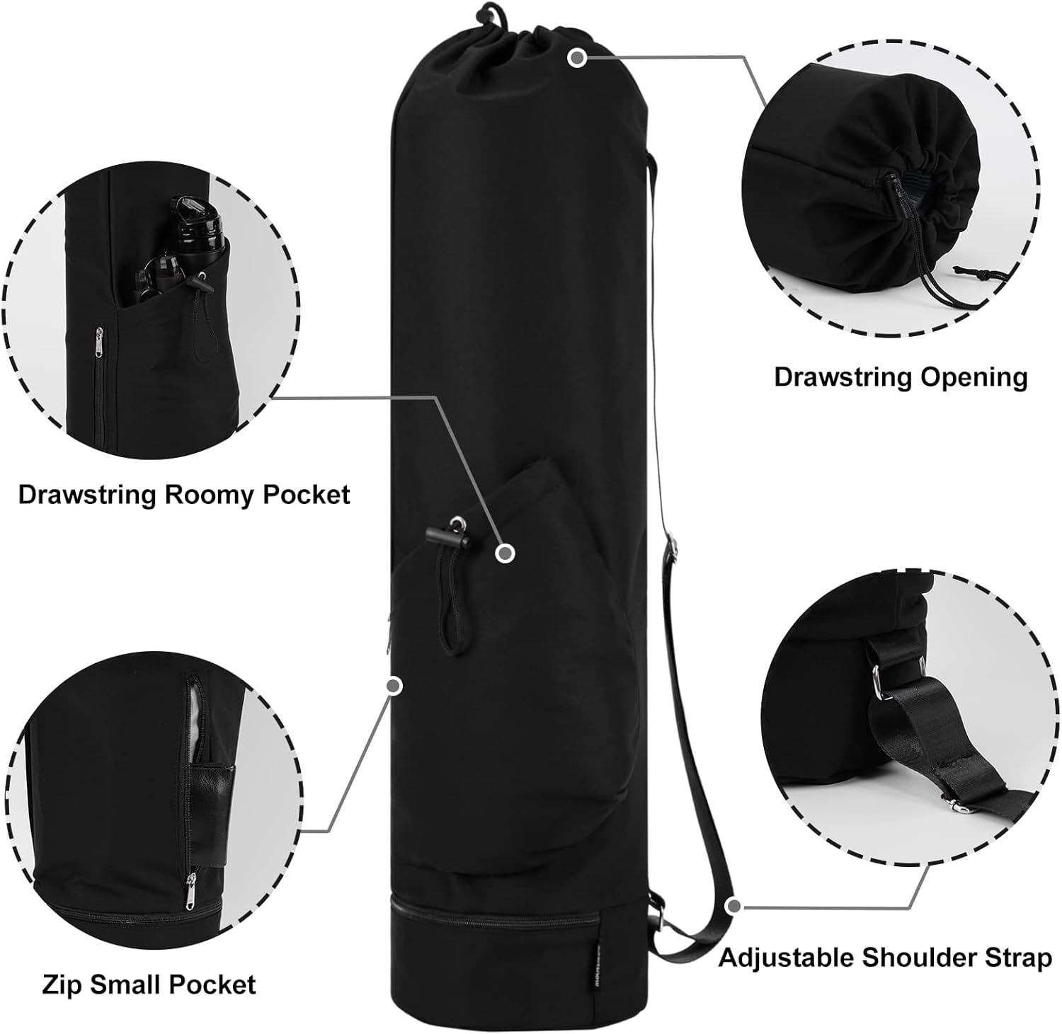 Yoga Mat Bag with Water Bottle Pocket