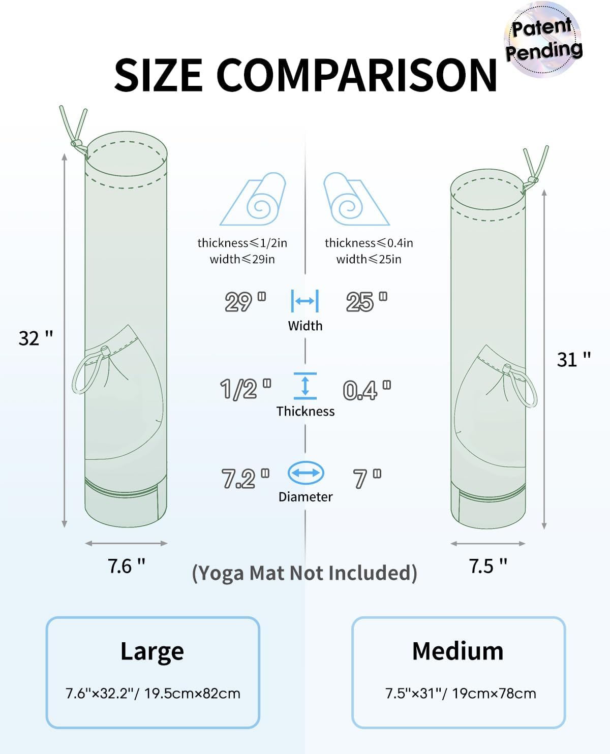 Yoga Mat Bag with Water Bottle Pocket