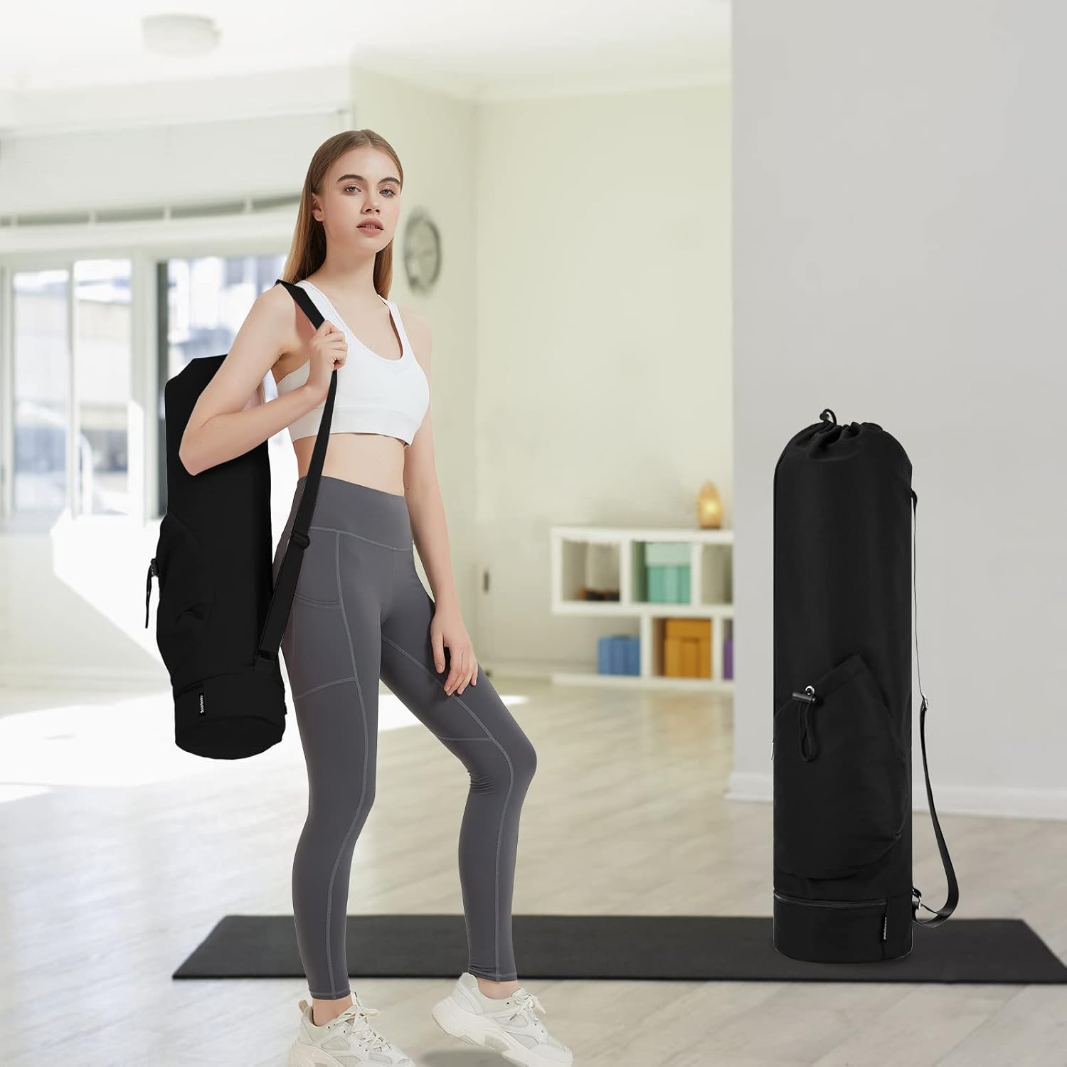 Yoga Mat Bag with Water Bottle Pocket