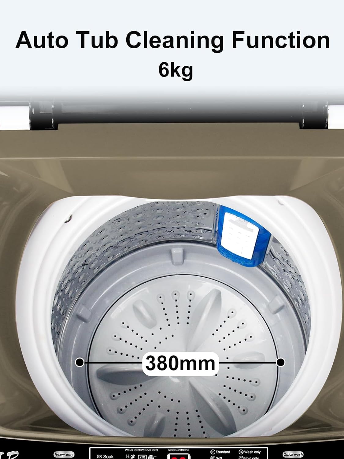 Automatic Washer 25 lbs (approx. 11.3 kg) Compact Portable Washer with LED Display, Drainage, 10 Wash Programs and 8 Water Levels Perfect for Dorm Rooms, Apartments, RVs, Golden