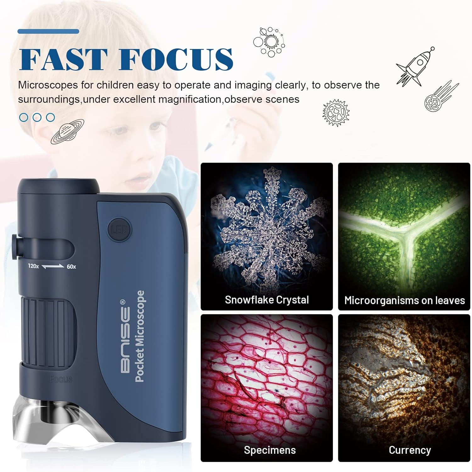 Pocket Microscope 60X-120X