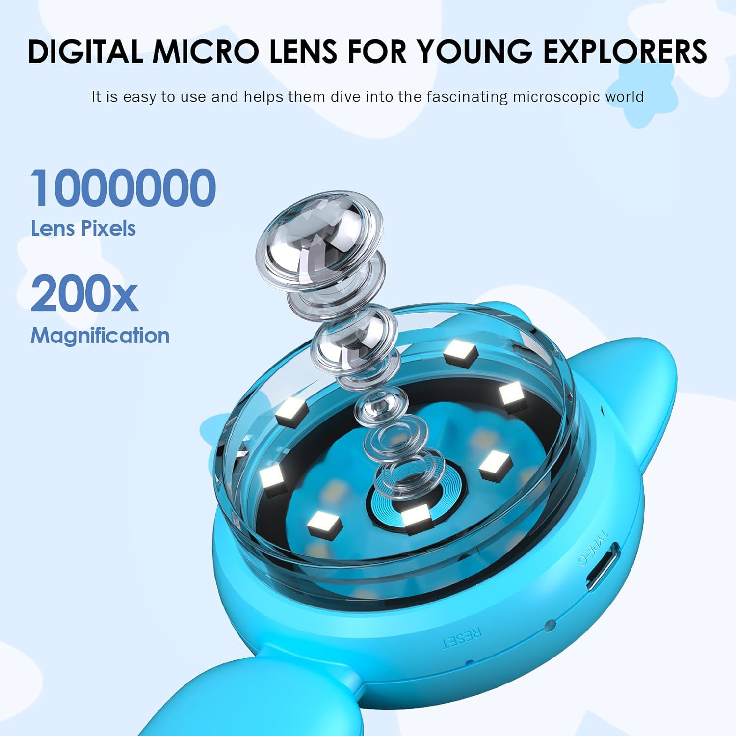 200X Magnification Kids Microscope