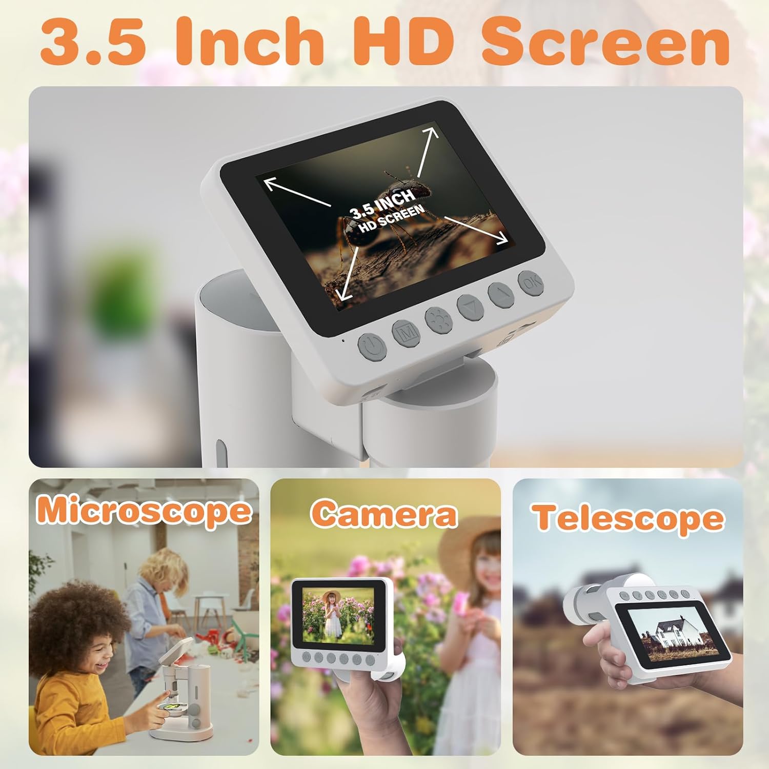 Easter Gift Up to 1000X Zoom Kids Microscope