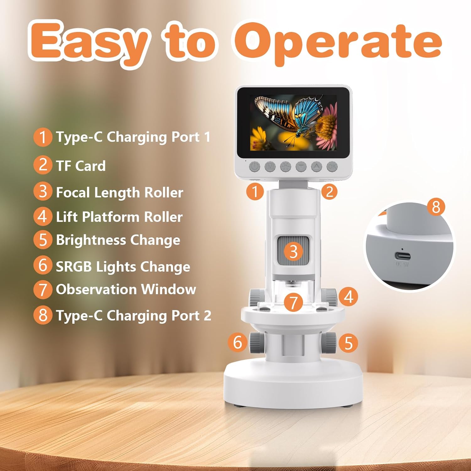 Easter Gift Up to 1000X Zoom Kids Microscope