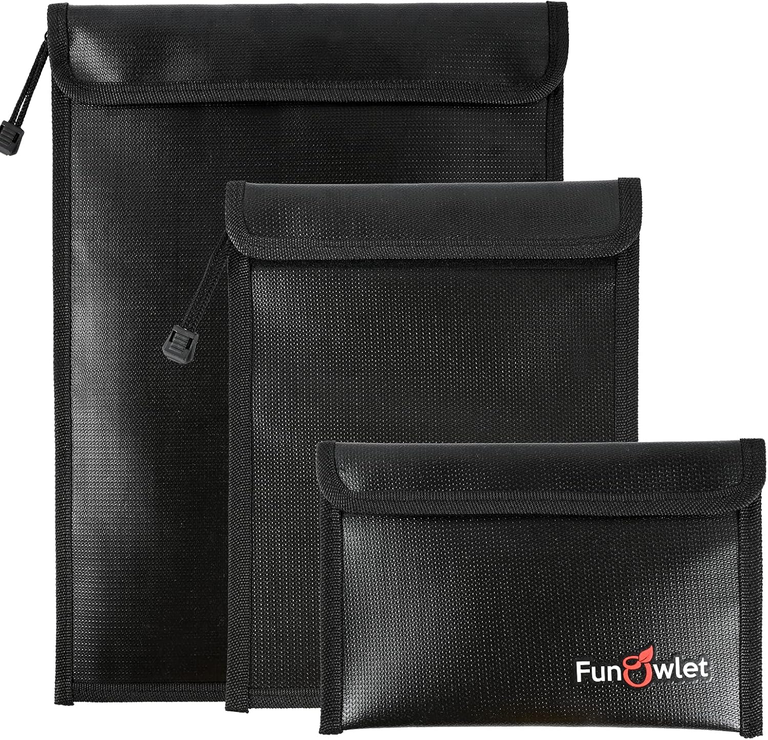 3 Piece Fireproof Waterproof Money File Pouch