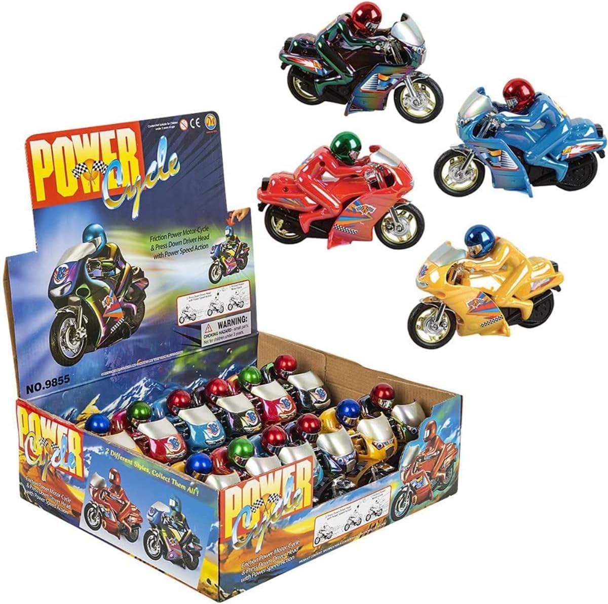 12 Pack Kids Motorcycle with Driver Toy