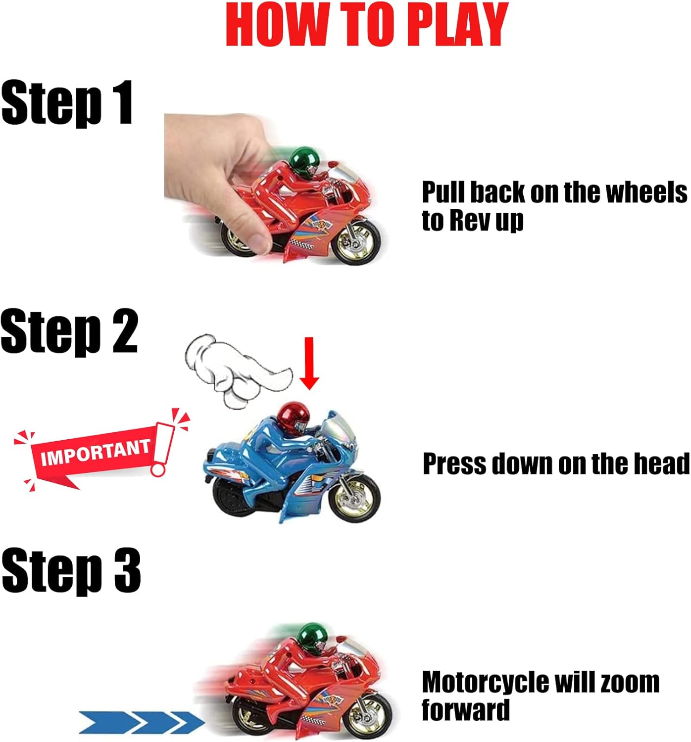 12 Pack Kids Motorcycle with Driver Toy