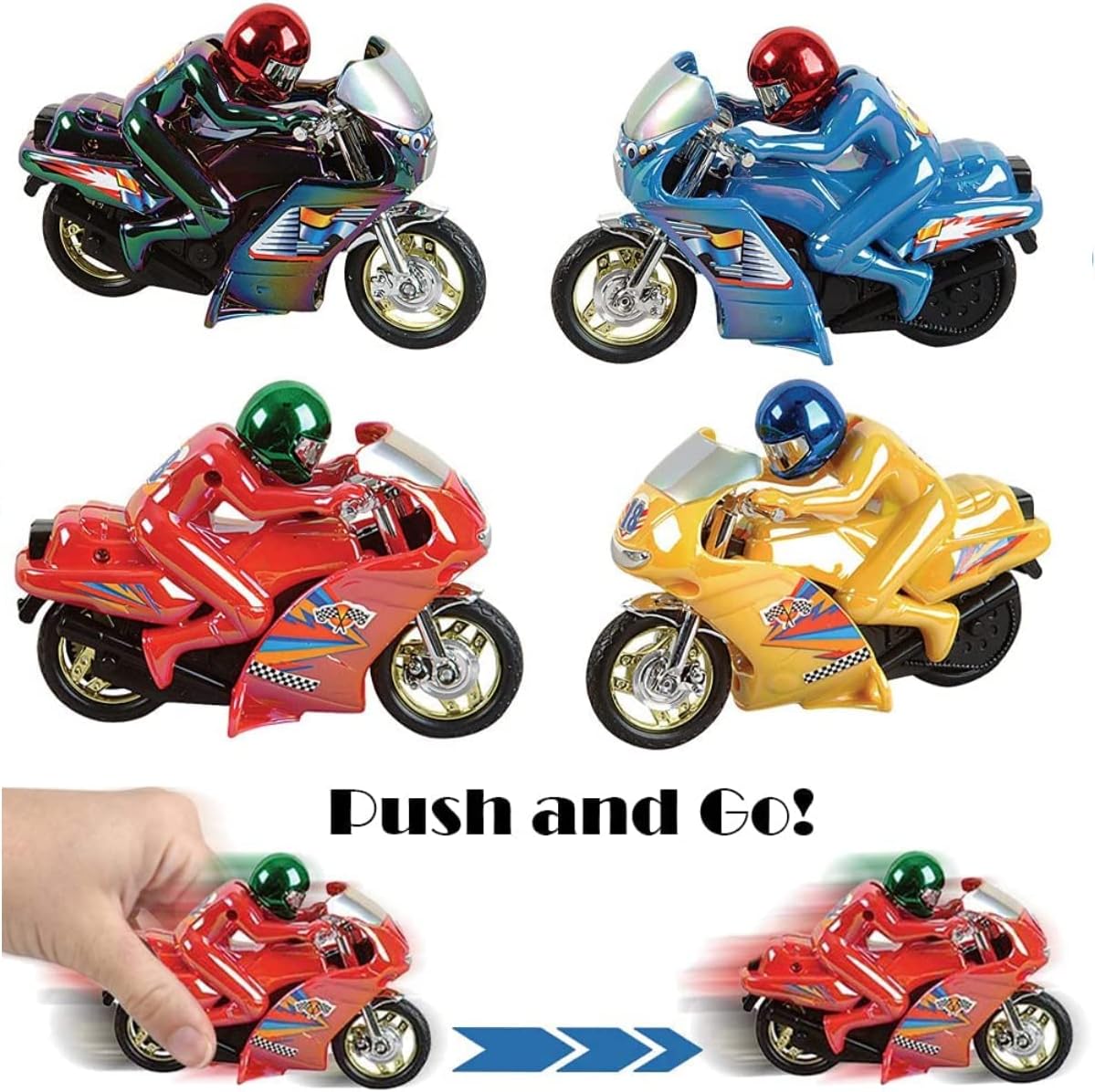 12 Pack Kids Motorcycle with Driver Toy