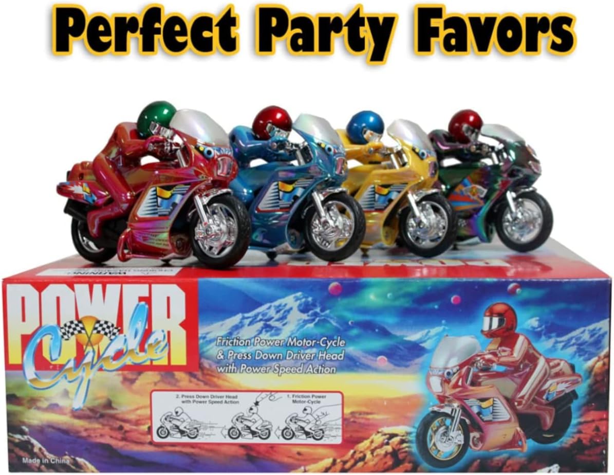 12 Pack Kids Motorcycle with Driver Toy