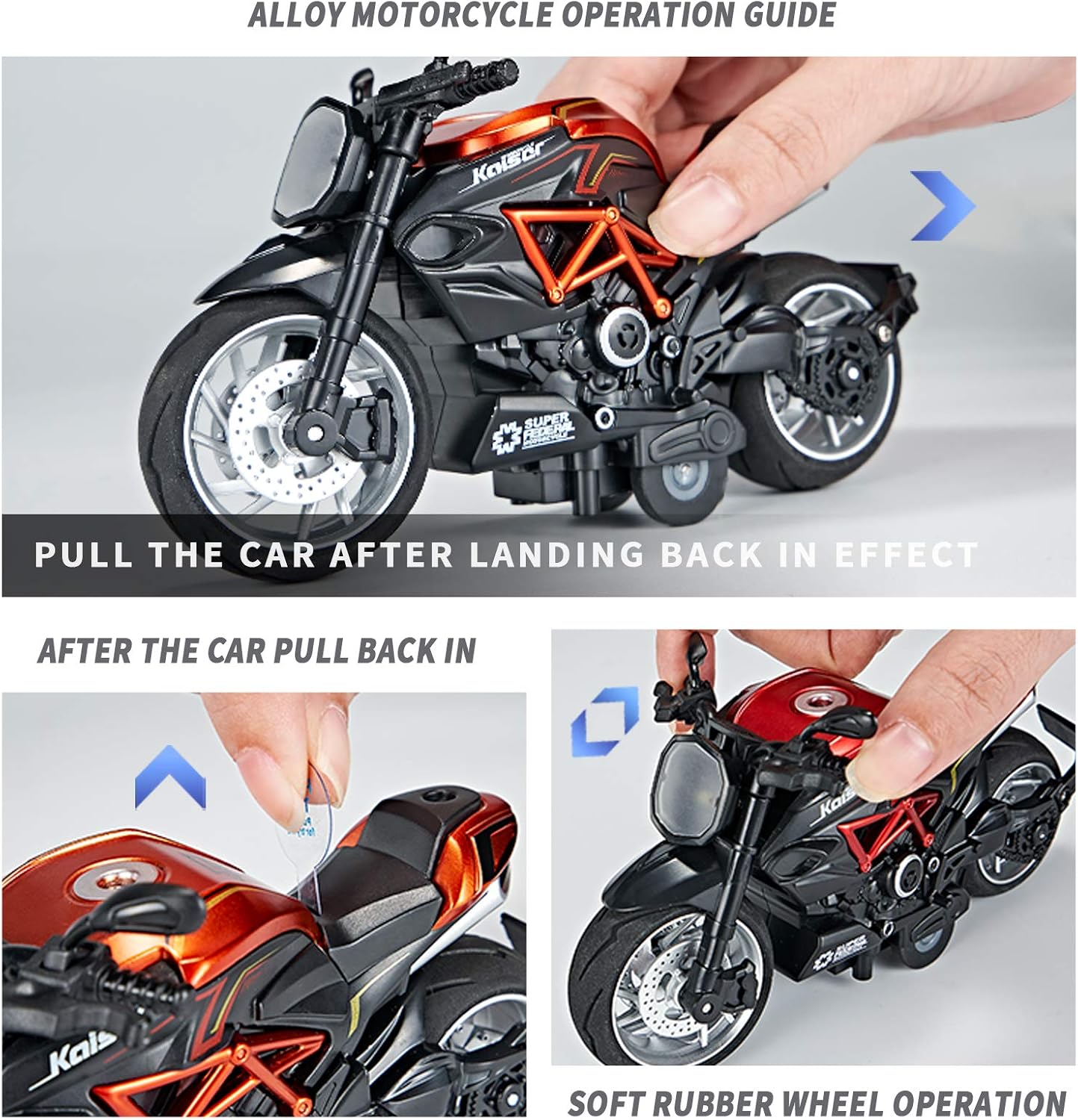 Blue Motorcycle Toys with Sounds and Lights for Boys 3-12 Years
