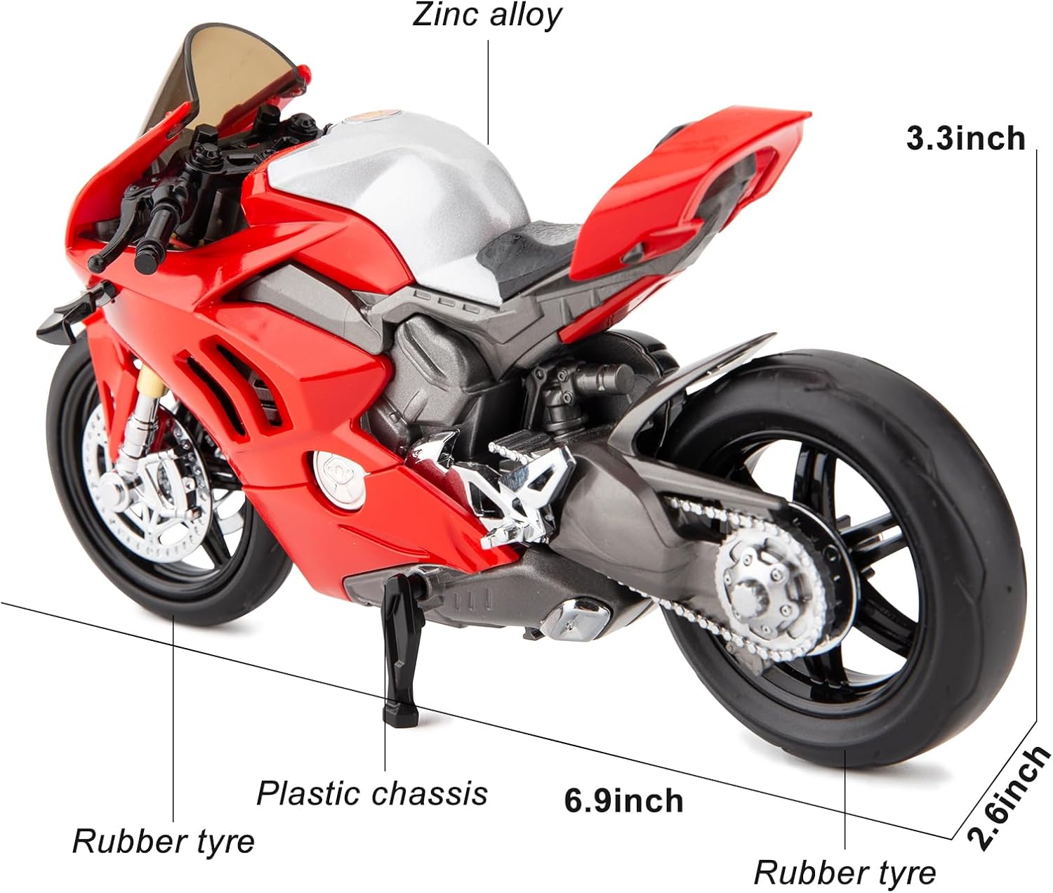 1:12 Ducati Take Apart Motorcycle Toys, Red