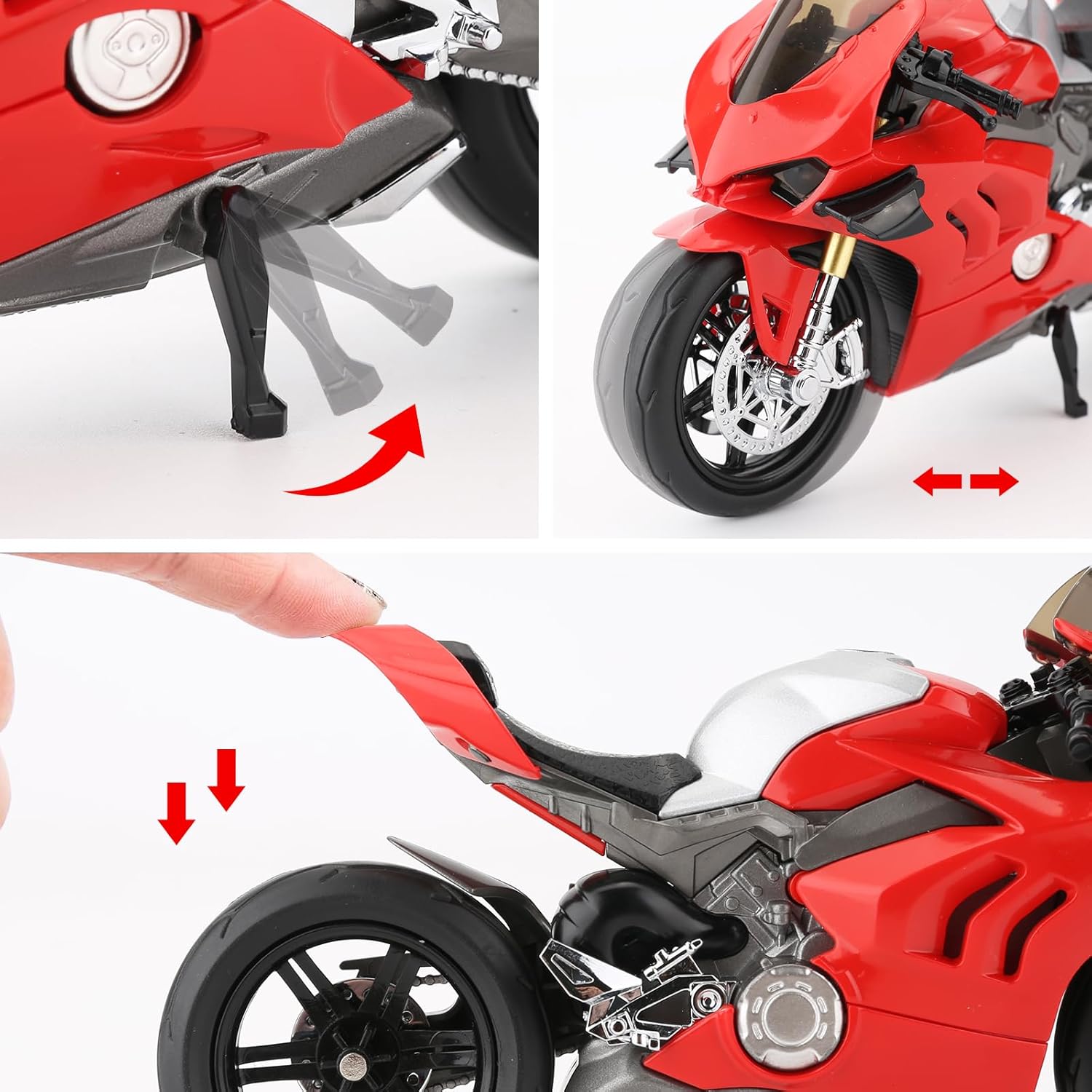 1:12 Ducati Take Apart Motorcycle Toys, Red