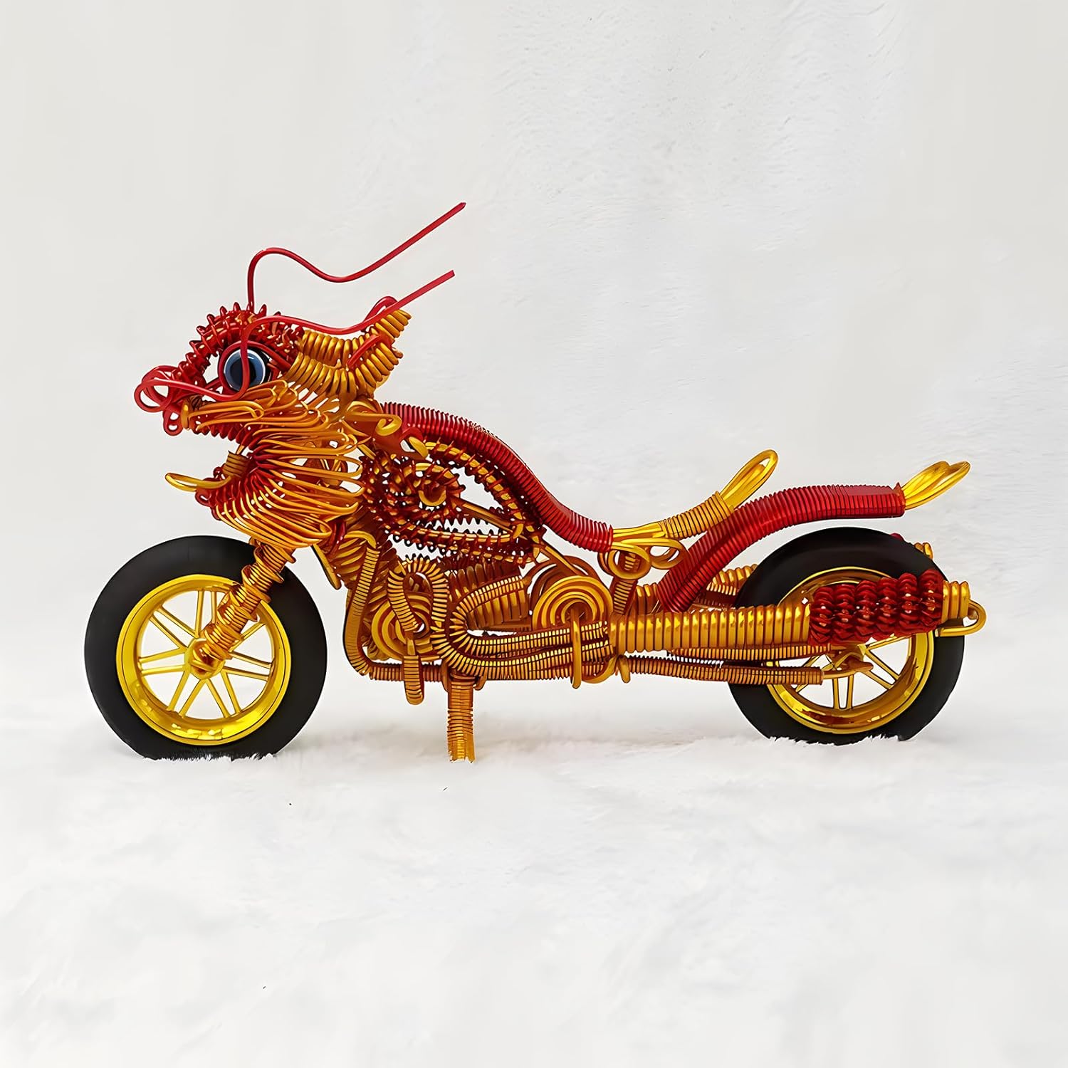 3744312Fimage_1.jpg Handmade Aluminum Wire Motorcycle Model, Red and Yellow