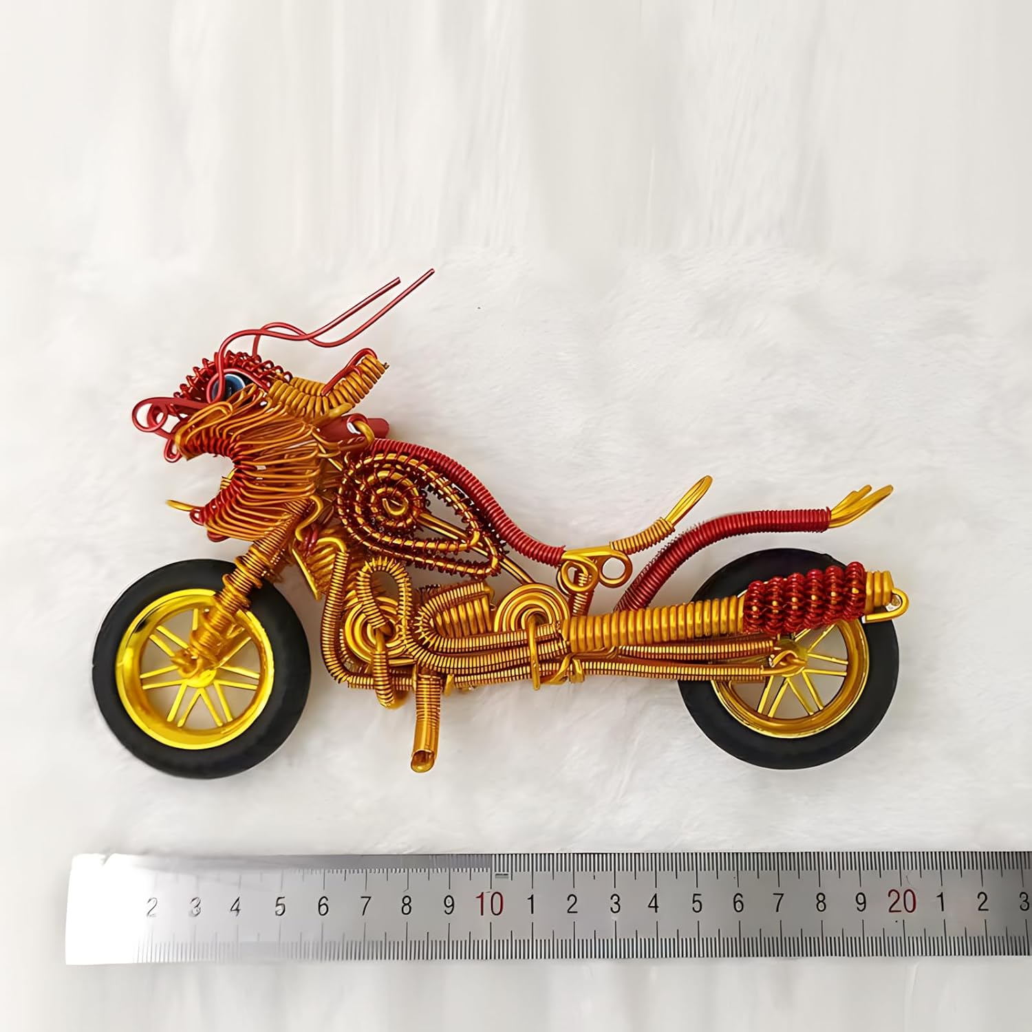 3744312Fimage_4.jpg Handmade Aluminum Wire Motorcycle Model, Red and Yellow