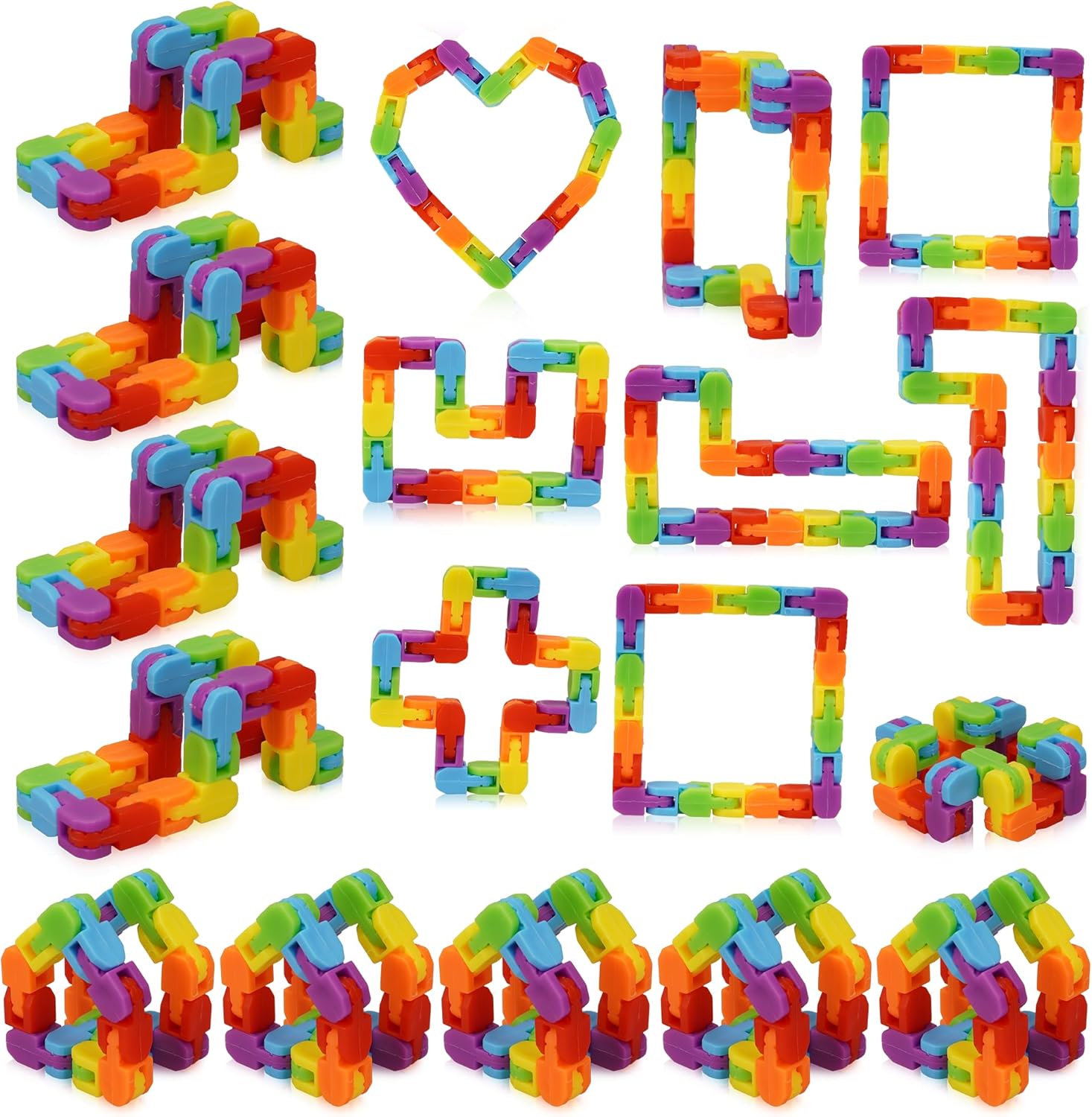 30 Pack Fidget Toy, Quirky Track Snap and Click