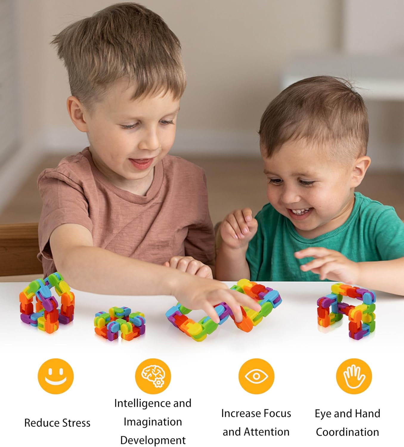 30 Pack Fidget Toy, Quirky Track Snap and Click
