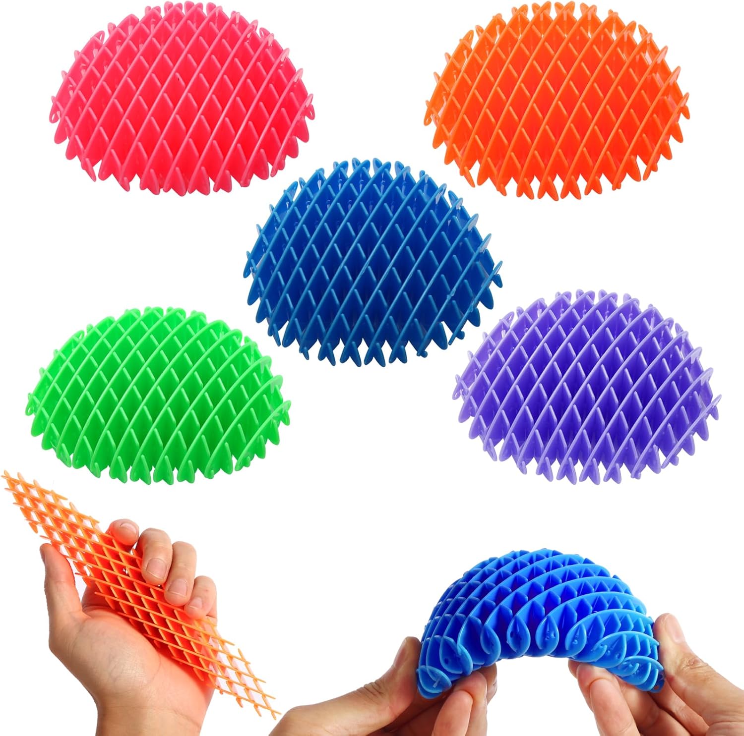 5 Pack Mini Stress Relief Worm Toys