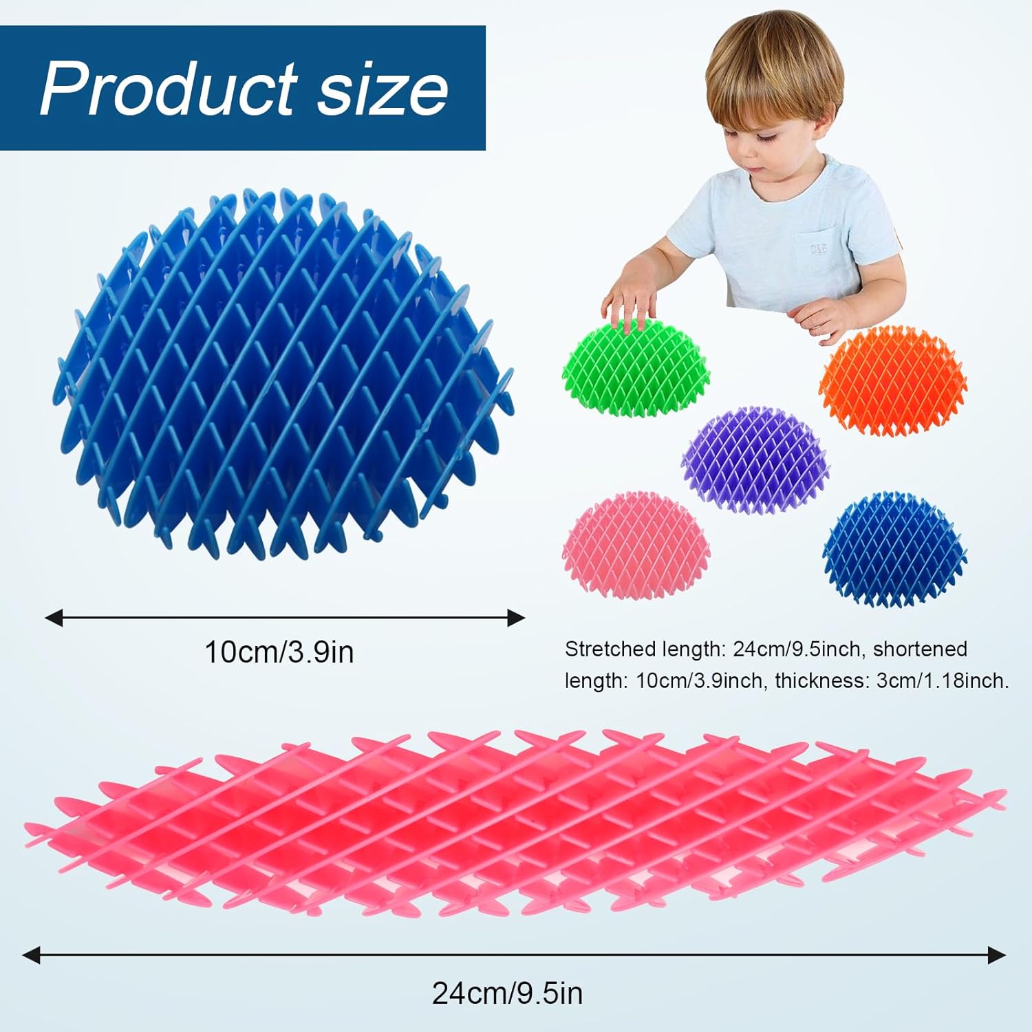 5 Pack Mini Stress Relief Worm Toys