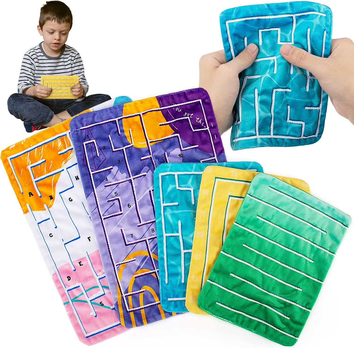 5 Pack Marble Maze Mat, Sensory Stress Relief Toys