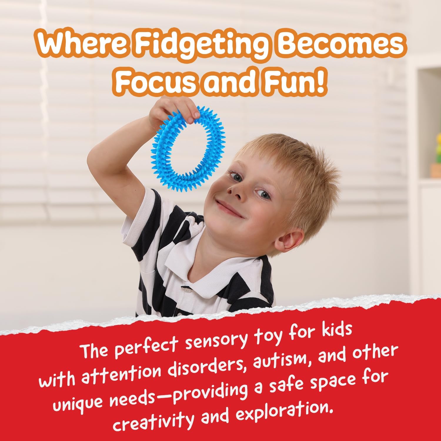 3 Pack Spiked Sensory Rings, Fidget Bracelet