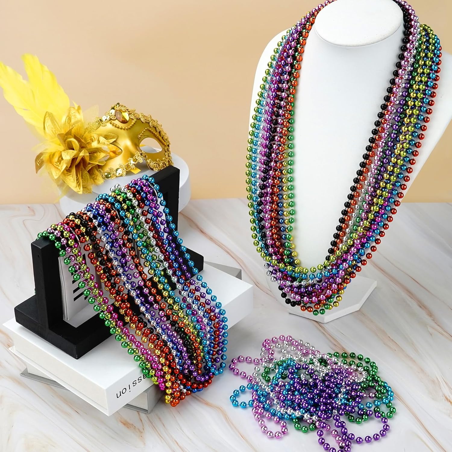 24 Pieces Mardi Gras Beaded Necklaces