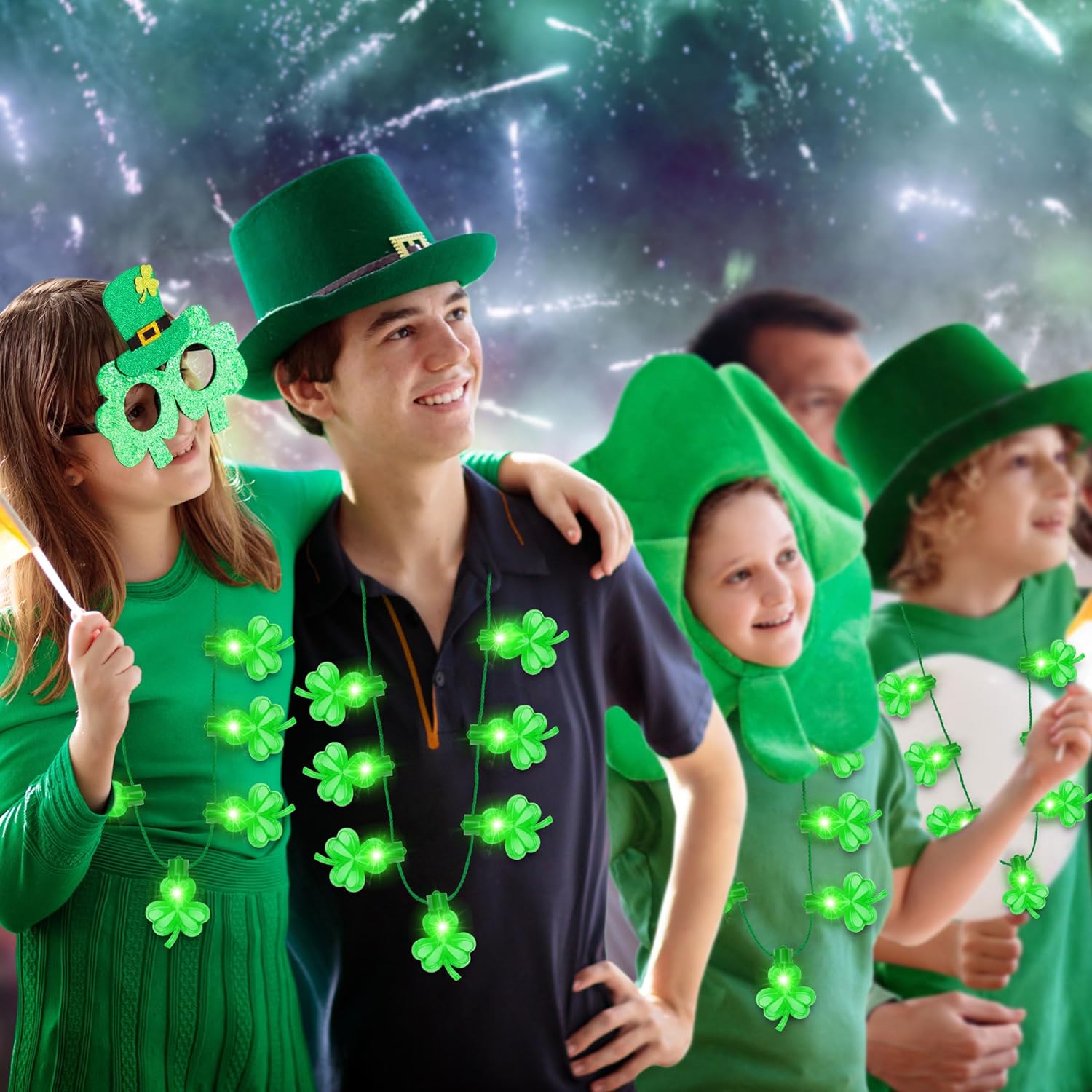 3 Pack Light Up St. Patrick's Day Necklace Accessories