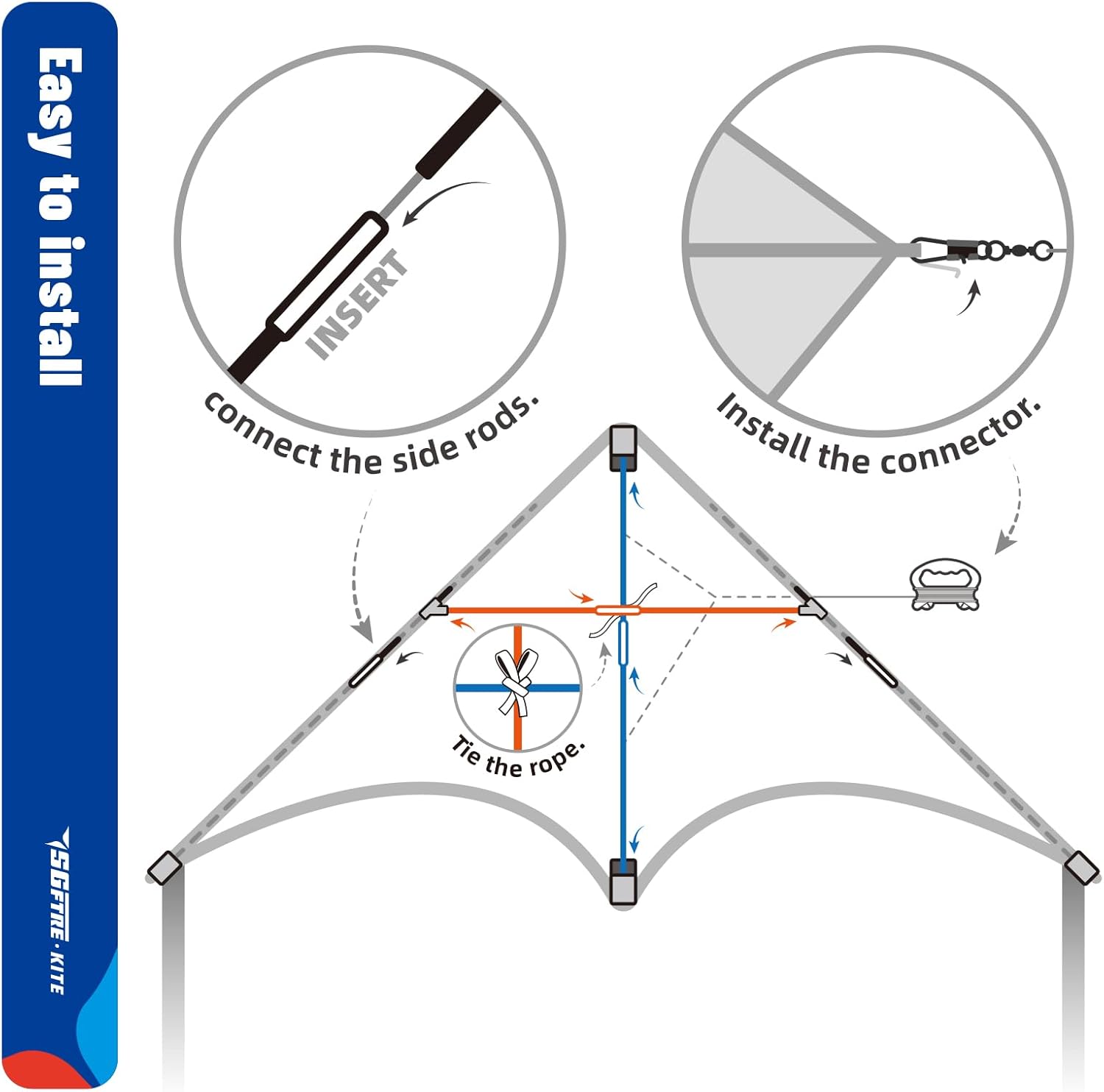 3 Piece Kite Set for Kids and Adults