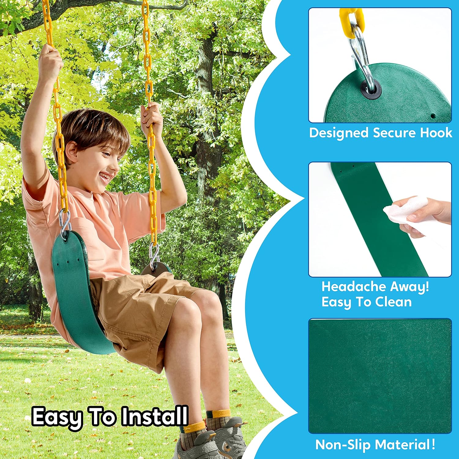 Heavy Duty Swing Seat Green