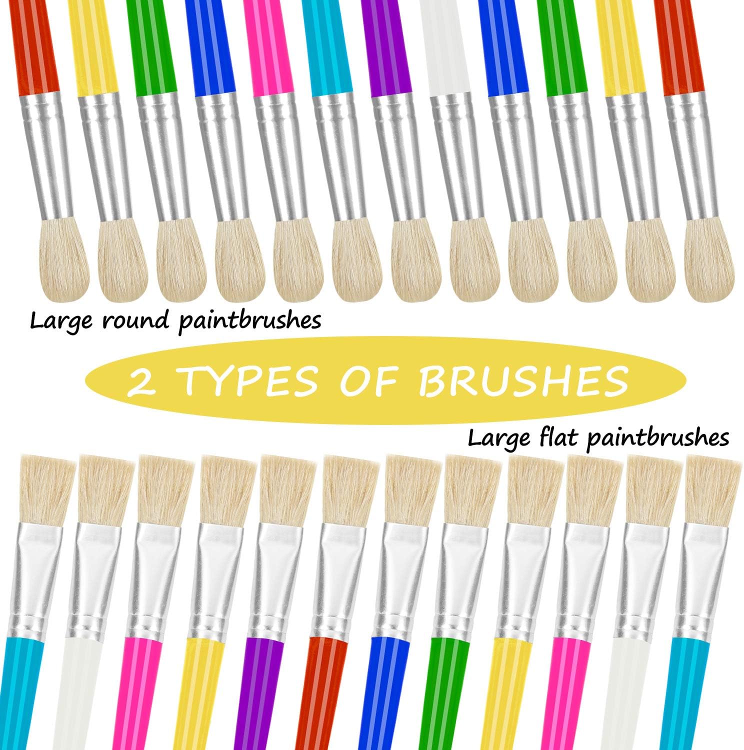 24 Pack Children's Paintbrushes Bulk