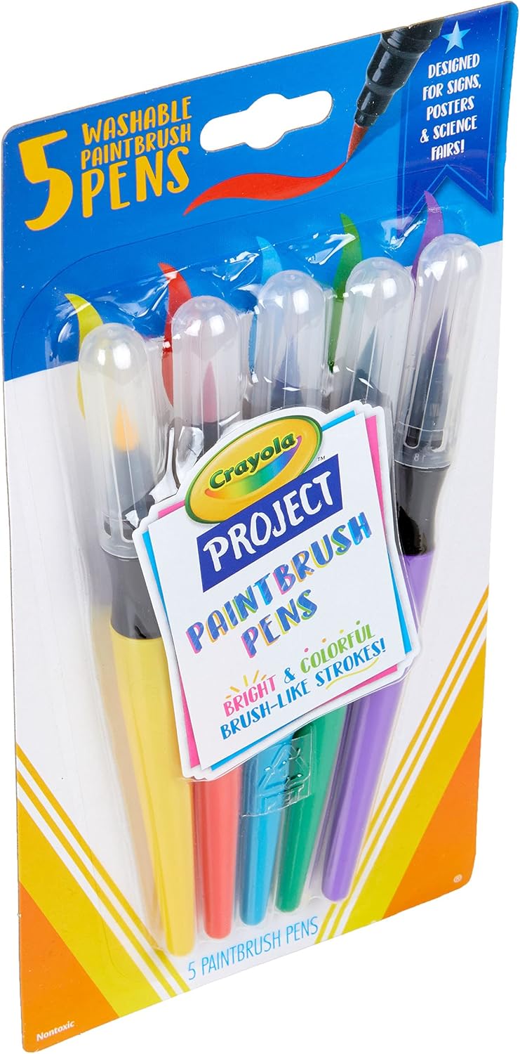 5's Crayola Washable Non-Drip Paint Brushes
