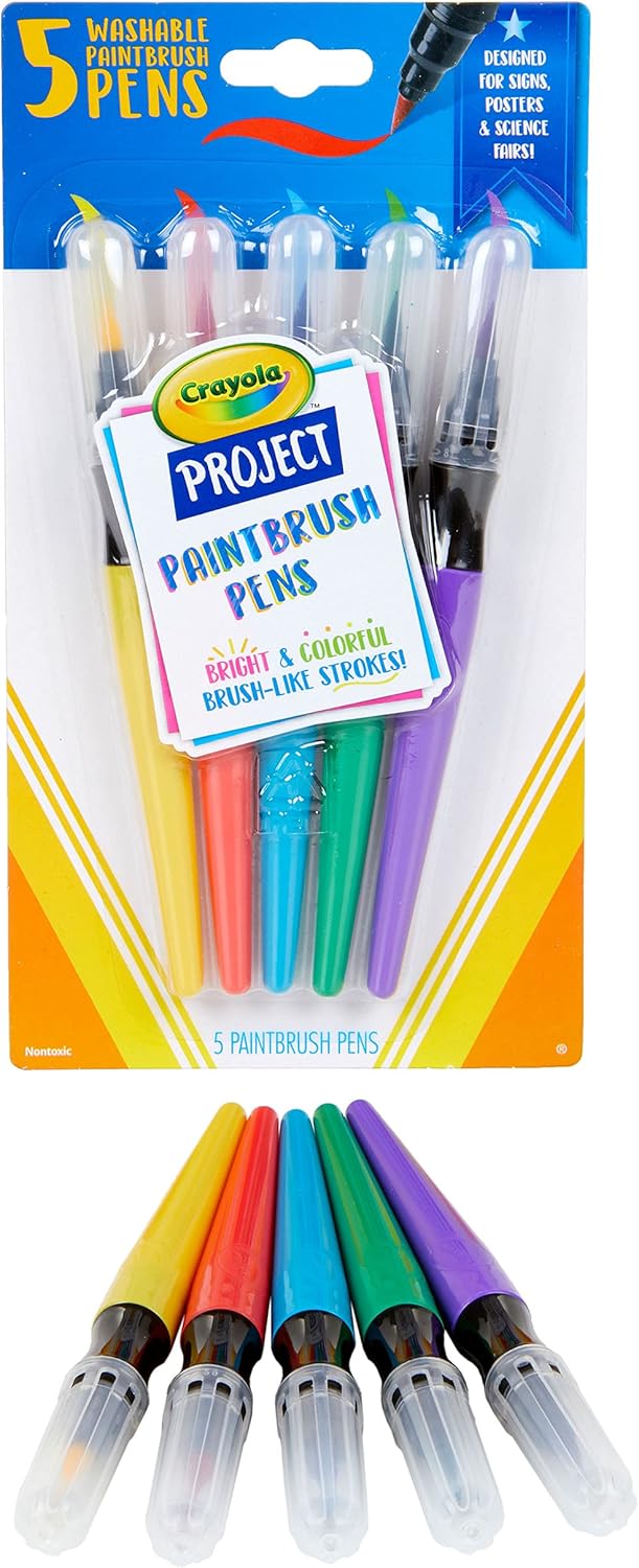 5's Crayola Washable Non-Drip Paint Brushes