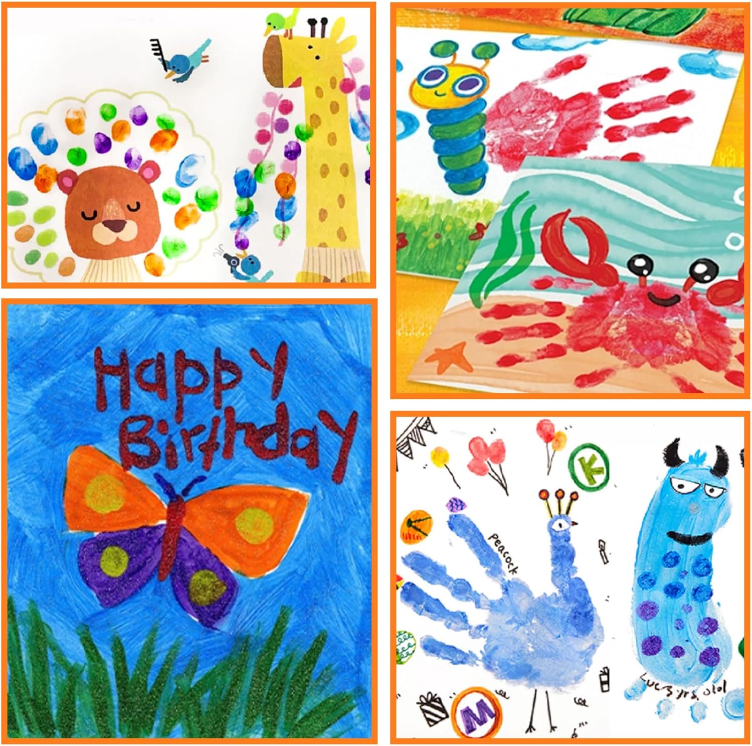 12 Colors Children's Washable Finger Paint
