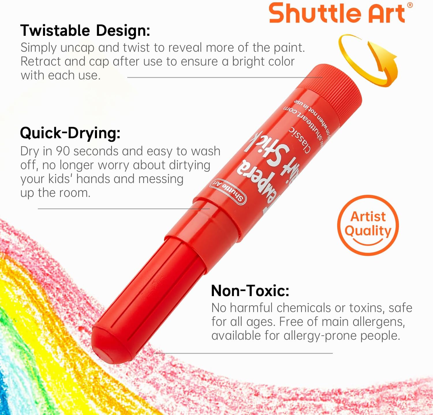 15 Colors Tempera Paint Stick