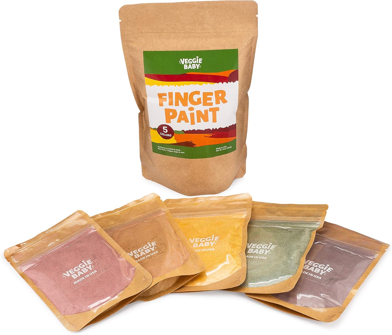 5 Colors Veggie Baby Finger Paint