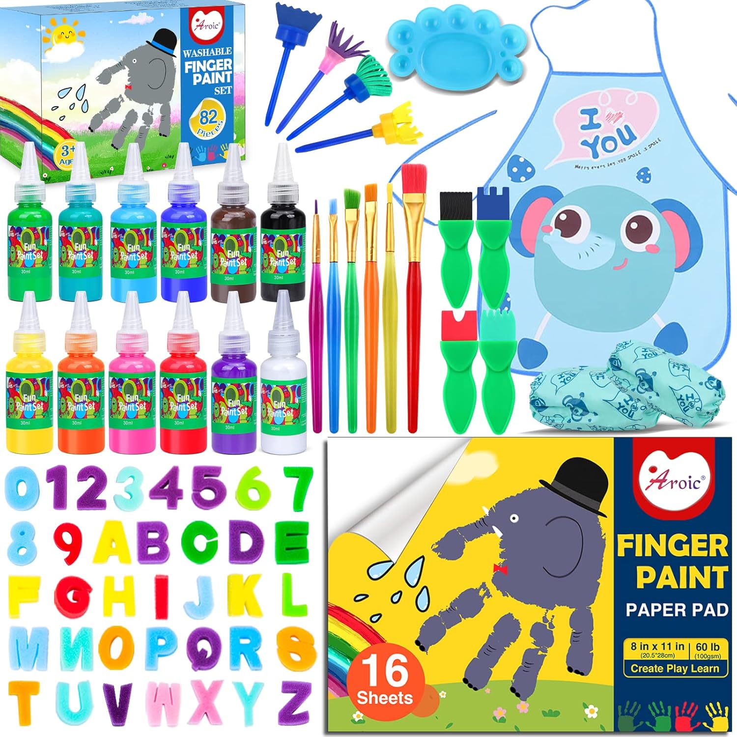 82 Pack Washable Finger Paint Set