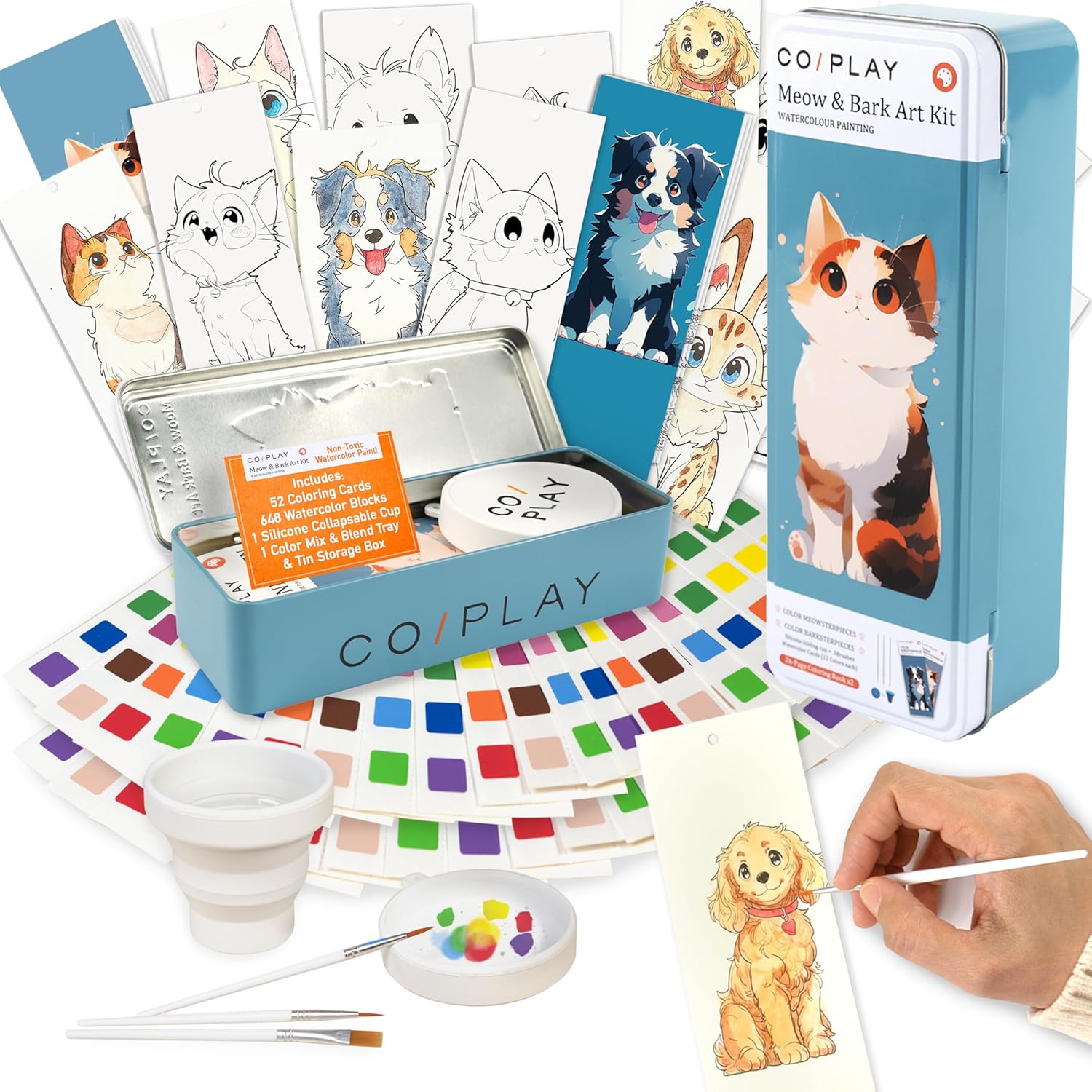 64 Color 8 Pack Watercolor Paint Set